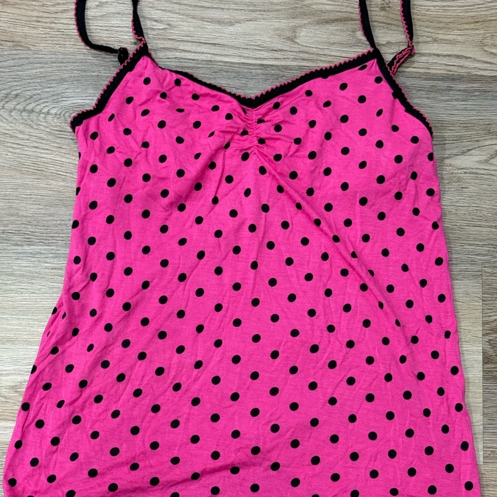 Women’s Hot Pink Polka Dot Cami Tank Top
